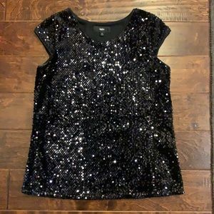 Mossimo glitter black cap sleeve top